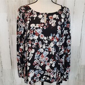 Cupcakes & Cashmere Kingsley Floral Peasant Top Size Small